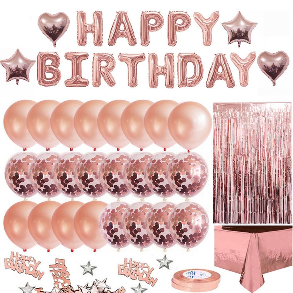 Rose Gold Birthday Party Decorations Set  |   Birthday Supplies Birthday Supplies Birthday Supplies